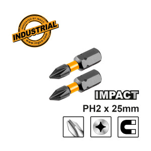 INGCO Κατσαβιδόμυτες Impact PH2X25mm 2 τεμάχια SDBIM71PH225