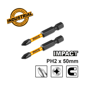 INGCO Κατσαβιδόμυτες Impact PH2X50mm 2 τεμάχια SDBIM71PH250