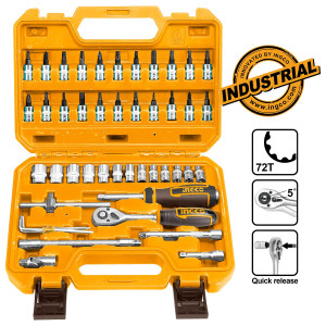 INGCO Καρυδάκια 1/4" σετ 46 τεμάχια HKTS14462