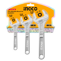 INGCO Σετ 3 τεμάχια γαλλικά κλειδιά SS 6''- 8''- 10'' HADWK031