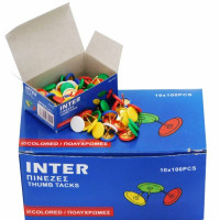 INTER Πινέζες πολύχρωμες 11mm 100 τεμάχια 799514