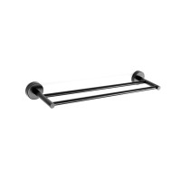 Πετσετοκρεμάστρα διπλή μαύρη ματ UNO KARAG - 50cm