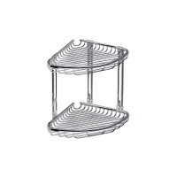 Γωνιακό καλάθι σχαρωτό διπλό χρωμέ RETI 21x21x27cm KARAG