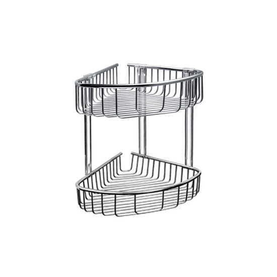 Γωνιακό καλάθι σχαρωτό διπλό χρωμέ RETI 21x21x33cm KARAG