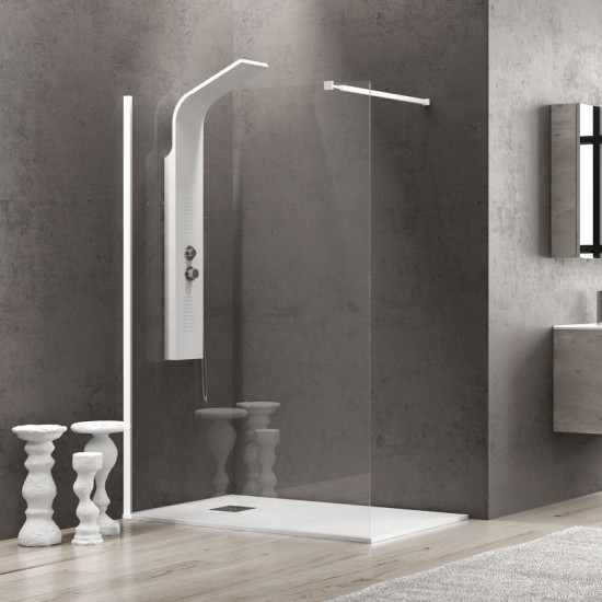 Σταθερό διαχωριστικό ντουζιέρας με διάφανο κρύσταλλο WALKIN 1 White KARAG 90x200cm
