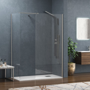 Σταθερά διαχωριστικά ντουζιέρας με διάφανο κρύσταλλο WALKIN 2 Cromo KARAG 60x200cm