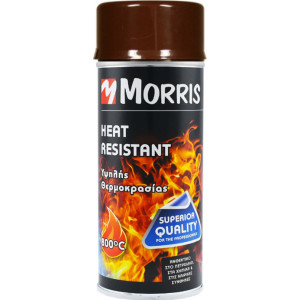 SPRAY MORRIS Λάκα για υψηλές θερμοκρασίας 800°C χρώμα καφέ 400ml HEAT RESISTANT