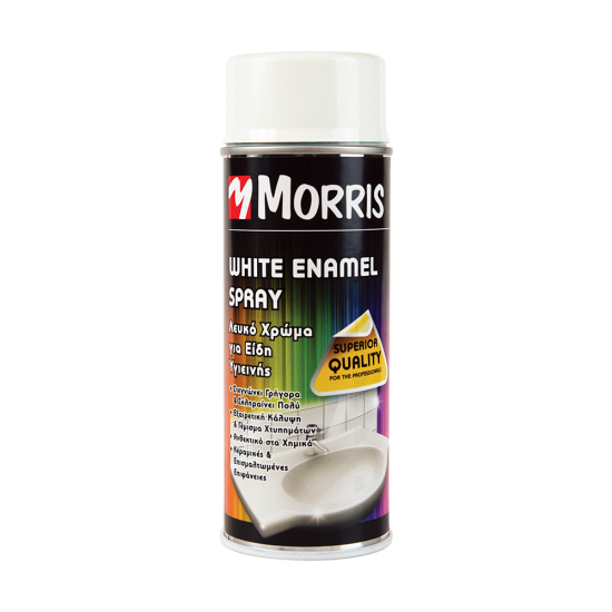 SPRAY MORRIS Σπρεϊ smalto λευκό για είδη υγιεινής 400ml 28614