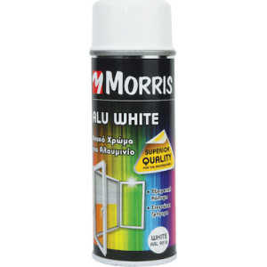 SPRAY MORRIS Σπρεϊ για αλουμίνιο χρώμα λευκό 200ml ALU WHITE