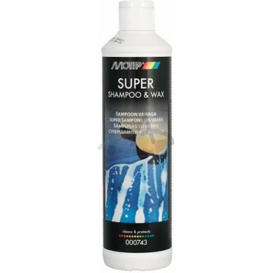 MOTIP SUPER SHAMPOO & WAX σαμπουάν πλυσίματος αυτοκινήτου με κερί 500ml 000743
