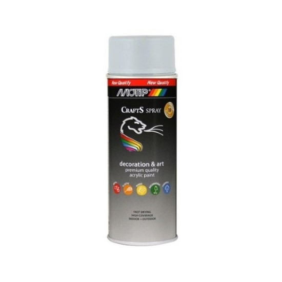MOTIP Χρώμα spray λευκό Matt Ral 9010 ακρυλικής βαφής 400ml
