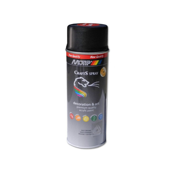 MOTIP Χρώμα Spray Μαύρο Matt Ral 9005 Ακρυλικής Βαφής 400ml