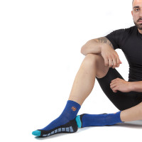 MS Κάλτσες Running τεχνική ημίκοντη  χρώμα μπλε-γαλάζιο 10101501BB