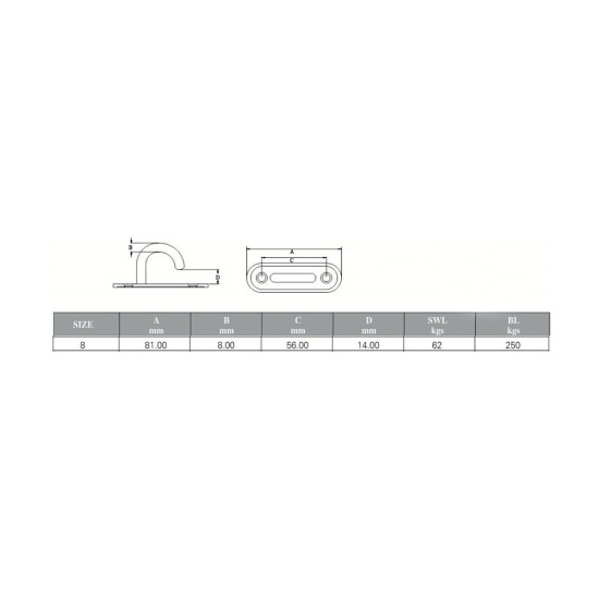 Γάντζοι τρέϊλερ inox ss316 csmk02 8mm 2702009