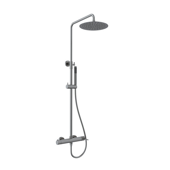 Orabella Preciosa Gun metal light - Στήλη ντουζ με στρόγγυλη κεφαλή Φ250