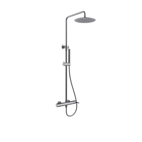 Orabella Marea Gun metal light - Στήλη ντουζ με στρόγγυλη κεφαλή Φ250