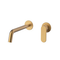 Orabella Oval Brushed gold - Μπαταρία νιπτήρος, εντοιχισμού 2 οπών