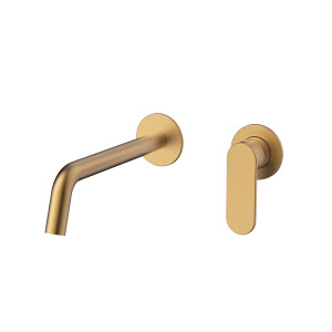 Orabella Oval Brushed gold - Μπαταρία νιπτήρος, εντοιχισμού 2 οπών