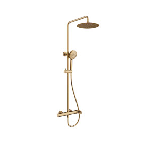 Orabella Oval Brushed gold - Στήλη ντουζ με στρόγγυλη κεφαλή Φ250