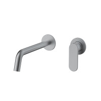 Orabella Oval Gun metal light - Μπαταρία νιπτήρος, εντοιχισμού 2 οπών