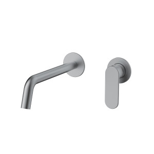 Orabella Oval Gun metal light - Μπαταρία νιπτήρος, εντοιχισμού 2 οπών