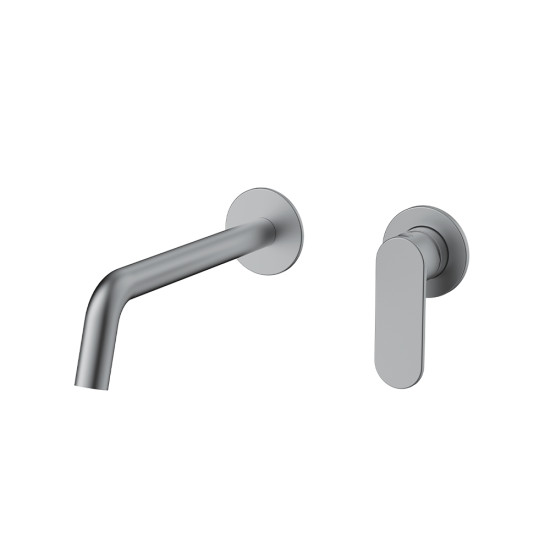 Orabella Oval Gun metal light - Μπαταρία νιπτήρος, εντοιχισμού 2 οπών