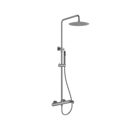 Orabella Oval Gun metal light - Στήλη ντουζ με στρόγγυλη κεφαλή Φ250