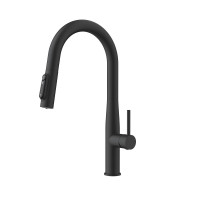 Orabella Pure water black matt - Μπαταρία Κουζίνας με αποσπώμενο ντουζ 2 ροών