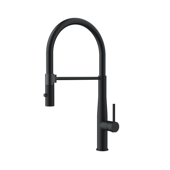 Orabella Bracket Black matt - Μπαταρία Κουζίνας με αποσπώμενο ντουζ 2 ροών