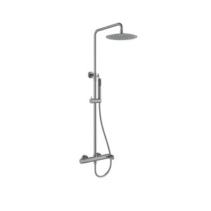 Orabella Aspen Gun metal light - Στήλη ντουζ με στρόγγυλη κεφαλή Φ250