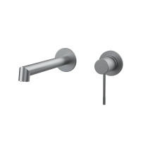 Orabella Terra Gun Metal Light - Μπαταρία νιπτήρος, εντοιχισμού 2 οπών