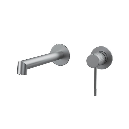 Orabella Terra Gun Metal Light - Μπαταρία νιπτήρος, εντοιχισμού 2 οπών
