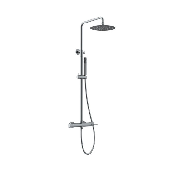 Orabella Terra Gun Metal Light - Στήλη ντουζ με στρόγγυλη κεφαλή Φ250