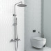 Orabella Terra Gun Metal Light - Στήλη ντουζ με στρόγγυλη κεφαλή Φ250