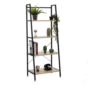 SIDIRELA Ραφιέρα μέταλλο-ξύλο με 4 ράφια 60Χ32Χ148cm