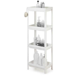 SIDIRELA Ραφιέρα bianco με 4 ορόφους 35.5Χ23Χ100cm Ε-3809