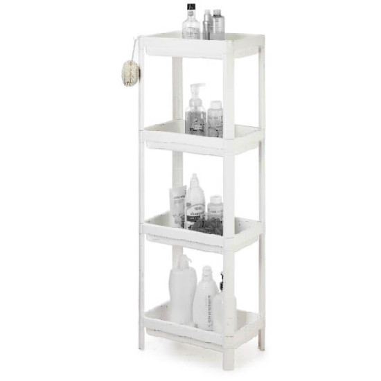 SIDIRELA Ραφιέρα bianco με 4 ορόφους 35.5Χ23Χ100cm Ε-3809