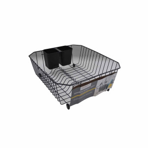 SIDIRELA Πιατοθήκη νεροχύτη μεταλλική μαύρη LOFT 32x36x14cm Ε-4141