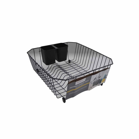 SIDIRELA Πιατοθήκη νεροχύτη μεταλλική μαύρη LOFT 32x36x14cm Ε-4141