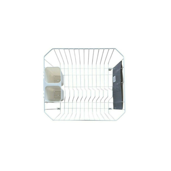 SIDIRELA Πιατοθήκη νεροχύτη μεταλλική λευκή LOFT 32x36x14cm Ε-4141