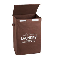 SIDIRELA Καλάθι απλύτων N/W "LAUNDRY" 72lt καφέ ανοιχτό E-4336BR