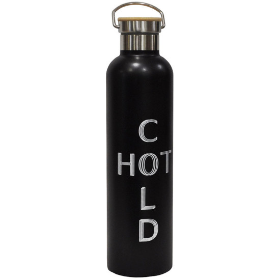 SIDIRELA Μπουκάλι θερμός ανοξείδωτος μαύρος 500ml E-4353