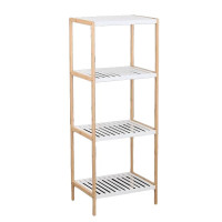 SIDIRELA Ραφιέρα bamboo με 4 λευκά ράφια 45Χ35Χ120cm Ε-2439