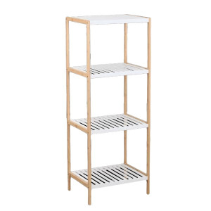 SIDIRELA Ραφιέρα bamboo με 4 λευκά ράφια 45Χ35Χ120cm Ε-2439