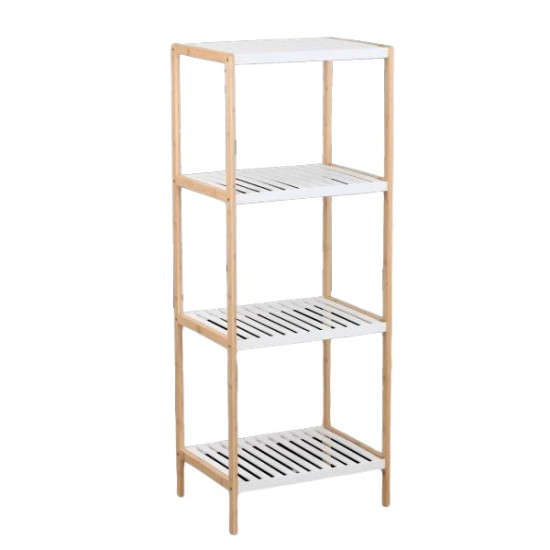 SIDIRELA Ραφιέρα bamboo με 4 λευκά ράφια 45Χ35Χ120cm Ε-2439