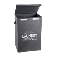 SIDIRELA Καλάθι απλύτων N/W "LAUNDRY" 72lt γκρί E-4336GR