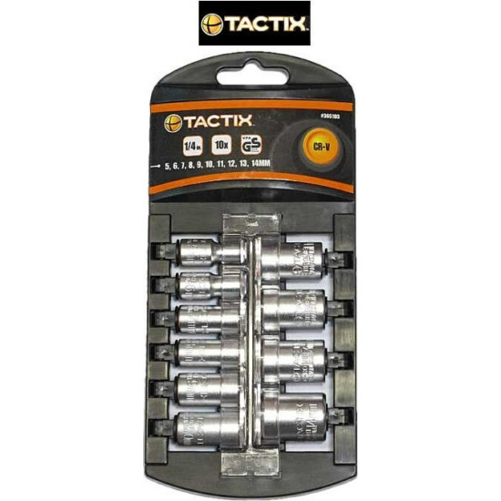 TACTIX Σετ καρυδάκια 1/4'' 10 τεμαχίων 365103