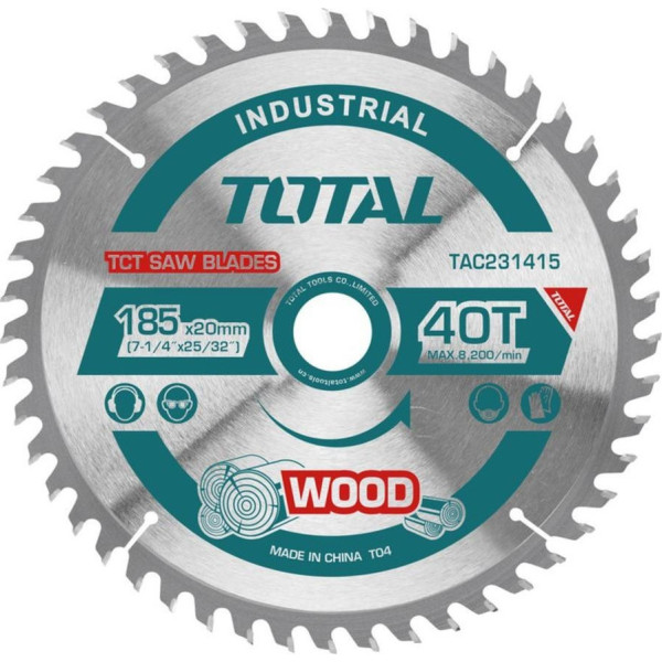 TOTAL TCT Δίσκος κοπής ξύλου  Φ-185mm