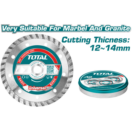 TOTAL Διαμ/δισκος TURBO ξηράς κοπής 230mm TAC2132303M