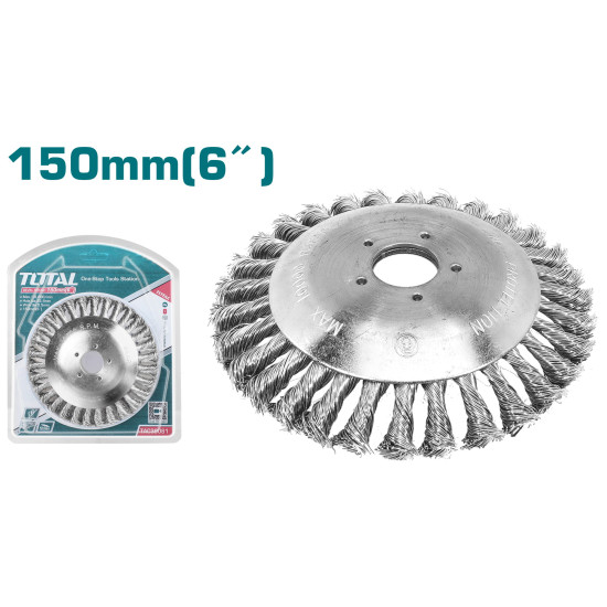 TOTAL Κεφαλή μεσινέζας UNIVERSAL συρματόβουρτσα Φ 150mm/ 6'' TAC39061